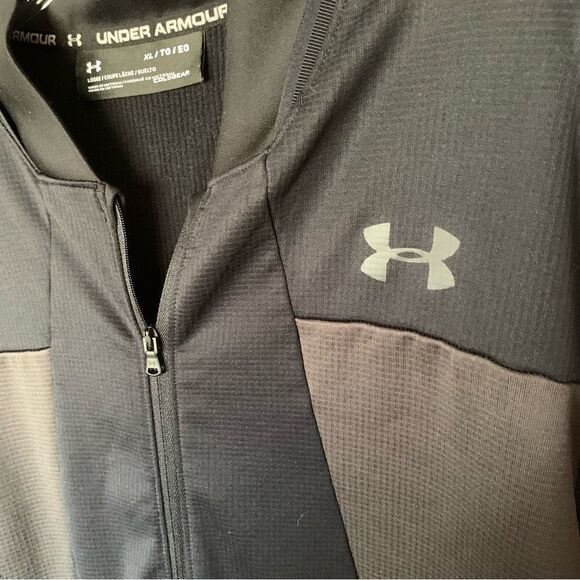 Under Armour Cold Gear Loose Fit 1/2 Zip Pullover Gray Black Sz XL - Picture 4 of 8